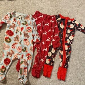 Festive Christmas Newborn Pajamas - Red, Black, Light blue